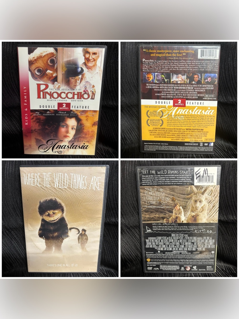 DVD Bundle: Where the Wild Things Are & Pinocchio/Anastasia Double Feature